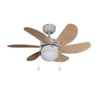 Lindby Ventilateur de plafond avec lampe Minja (Moderne) en Blanc Métal e. a. pour Salon & Salle à manger (1 lampe,à E14) ,