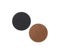 LindDNA 982176 Dessous de Verre Rond Double en Cuir Buffalo Noir/Naturel Diamètre 10 cm