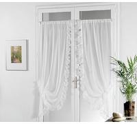Linder 0110 /10/501 Paire de Bonne Femme Voile Plein Jour Blanc Passe Tringle 95 x 150 cm