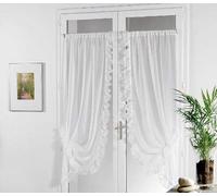 Linder 0110 /10/501 Paire de Bonne Femme Voile Plein Jour Blanc Passe Tringle 95 x 210 cm