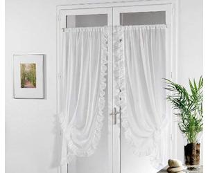 Linder 0110 /10/501 Paire de Bonne Femme Voile Plein Jour Blanc Passe Tringle 95 x 210 cm