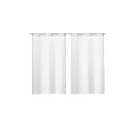Linder 0169 /11/475RI Paire de Vitrages Droits Kaolin cru Rivets 45 x 90 cm, Blanc