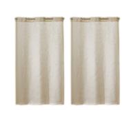 Linder 0169 /29/475RI Paire de Vitrages Droits Kaolin Beige Naturel Rivets 55 x 120 cm