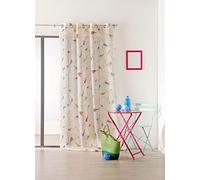 Linder 0171/29/49847/377 Rideau 8 Oeillets Fusil Ronds Polyester/Coton Multicolore/Écru 150 x 260 cm