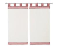 Linder 0230 /6/90162/453 Paire de Vitrages Droits Carreaux Torchon Rouge Pattes 70 x 160 cm