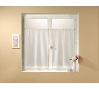 Linder 0323 /10/415 Paire de Vitrages Droits Etamine Blanc Passe Tringle 45 x 90 cm