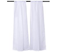 Linder 0323 /10/415 Paire de Vitrages Droits Etamine Blanc Passe Tringle 55 x 90 cm