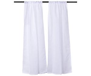 Linder 0323 /10/415 Paire de Vitrages Droits Etamine Blanc Passe Tringle 55 x 90 cm
