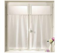Linder 0323 /15/415 Paire de Vitrages Droits Etamine Champagne Passe Tringle 55 x 160 cm, Blanc
