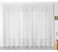 Linder 0360 /10/343 Voilage Grande Largeur Base Feuille de Chêne Blanc Galon Fronceur 420 x 240 cm