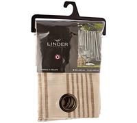 Linder 0513 /EF/375FR Rideau à Oeillets Baya Aspect Lin Naturel Rayé Ecru/Ficelle 145 x 265 cm