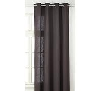 LINDER 0517/92/375FR Rideau Toile Aspect Lin Gris Anthracite Oeillets 135 x 260 cm