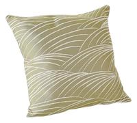 LINDER - Coussin Garni - Tissu tissé et Teint en France - Style Nature - Finition Passepoil - Déhoussable - Coloris Vert Olive - Dimensions 45x45cm - Collection Chablis