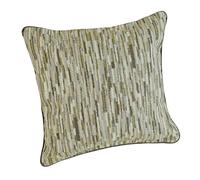 LINDER - Coussin Garni Tissu Upcyclé/Recyclé - Tissu tissé et Teint en France - Finition Passepoil - Déhoussable - Coloris Vert Aventurine - Dimensions 45x45cm - Collection Basalte