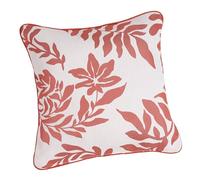 LINDER - Coussin Garni Tissu Upcyclé/Recyclé - Tissu tissé et Teint en France - Style Nature - Finition Passepoil - Déhoussable - Coloris Orange Terracotta - Dimensions 45x45cm - Collection Amélie