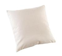 LINDER Coussin Plein uni Effet velouré Tissu Thermique doublé - Style Peau de pêche - Coloris Beige Craie - Finition zippée sans Passepoil - 100% Polyester - Collection Baltic