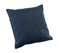 LINDER Coussin Plein uni Effet velouré Tissu Thermique doublé - Style Peau de pêche - Coloris Bleu Baltique - Finition zippée sans Passepoil - 100% Polyester - Collection Baltic
