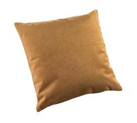 LINDER Coussin Plein uni Effet velouré Tissu Thermique doublé - Style Peau de pêche - Coloris Jaune Moutarde - Finition zippée sans Passepoil - 100% Polyester - Collection Baltic