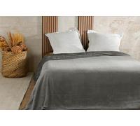 LINDER Couvre lit Velours gaufré - 180x240cm - Gris
