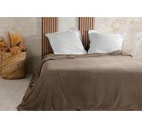 LINDER Couvre lit Velours gaufré - 180x240cm - Taupe