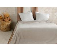 Linder Couvre lit Velours gaufré - 240x260cm - Ivoire