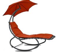 Linder Exclusiv Chaise longue de jardin avec parasol Rouge