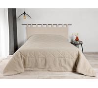 LINDER jeté de lit en Tissu ouatiné uni - Tissu tissé et Teint en France - Rectangulaire - Coloris Lin - Dimensions 230x250cm - Tissu 100% Lin et ouate 100% Polyester - Collection LIBECCIO