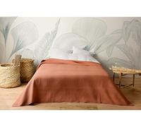 LINDER jeté de lit matelassé Motif capitoné - Coloris Rose Fard - 100% Polyester - Dimensions 250x260cm - Collection Hawaï
