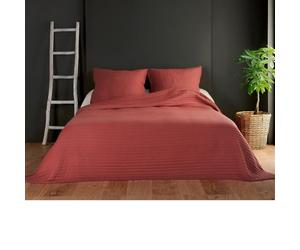 Linder Jeté de lit Terra Cotta capitonné Style boutis - 250x260cm - Rouille