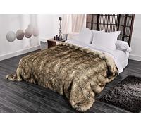 Linder Plaid Grizzly Fourrure synthétique en Acrylique Polyester en Coloris Marron Beige 150x200cm