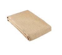 LINDER Plaid Naturel au CBD - Tissé et Teint en France - Motif Chevron - Coloris Écru - Style Naturel - Fnition Ourlet 4 côtés - 51% Coton 28% Polyester 21% Lin - Collection Relax