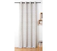 LINDER Rideau à Motif Inspiration Tweeds Anglais - Style Rustique - Finition Œillets Canon de Fusil - Coloris Marron Ébène et Blanc - Dimensions 140x240cm - 89% Polyester 11% Lin - Collection Harris