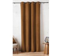 Linder Rideau Isolant obscurcissant Thermique - Effet Peau de pêche - Coloris Brun cuivre - Finition œillets Canon de Fusil - Dimensions 135x260cm - 100% Polyester - Collection Baltic