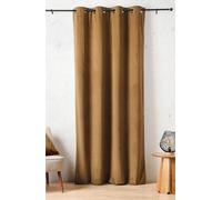 Linder Rideau Isolant obscurcissant Thermique - Effet Peau de pêche - Coloris Jaune Moutarde - Finition œillets Canon de Fusil - Dimensions 135x260cm - 100% Polyester - Collection Baltic