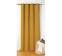 LINDER Rideau Isolant Thermique et obscurcissant Inuit Jaune Moutarde Finition œillets Canon de fusil140x260cm