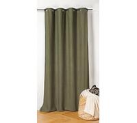 LINDER Rideau Isolant Thermique et obscurcissant Inuit Vert Olive Finition œillets Canon de fusil140x260cm