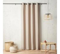 LINDER Rideau Isolant Thermique et obscurcissant - Style Naturel - Beige Lin - Finition œillets Canon de Fusil - 135x240cm - 100% Polyester - Collection Adélie