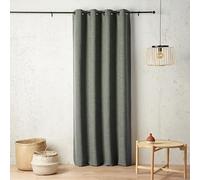 LINDER Rideau Isolant Thermique et obscurcissant - Style Naturel - Vert Cèdre - Finition œillets Canon de Fusil - 135x240cm - 100% Polyester - Collection Adélie