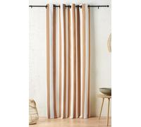 Linder Rideau Outdoor à Rayure transat Pop - Style Estival - Coloris Jaune Ocre - Finition œillets Canon de Fusil antioxydant - Dimensions 140x265cm - 100% polypropylène - Collection Ponant