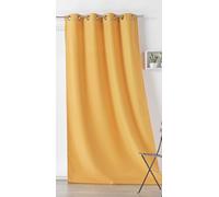 LINDER rideau OUTDOOR déperlant - tissé et teint en France - Finition oeillets canon de fusil antioxydant - Coloris Jaune Moutarde - Dimensions 135x240cm - 100% Polyester - collection TOILE EXTÉRIEURE