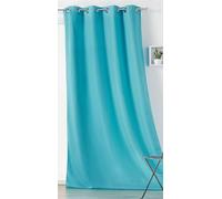 LINDER rideau OUTDOOR déperlant - tissé et teint en France - Finition oeillets canon de fusil antioxydant - Coloris Bleu Turquoise - Dimensions 135x240cm - 100% Polyester - collection TOILE EXTÉRIEURE