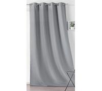 LINDER Rideau Outdoor déperlant - tissé et Teint en France - Finition Oeillets Canon de Fusil antioxydant - Coloris Gris - Dimensions 135x240cm - 100% Polyester - Collection Toile EXTÉRIEURE