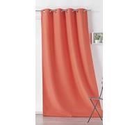 LINDER Rideau Outdoor déperlant - tissé et Teint en France - Finition Oeillets Canon de Fusil antioxydant - Coloris Terracotta - Dimensions 135x240cm - 100% Polyester - Collection Toile EXTÉRIEURE