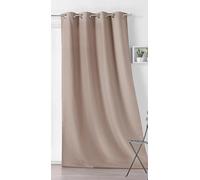 LINDER Rideau Outdoor déperlant - tissé et Teint en France - Finition Oeillets Canon de Fusil antioxydant - Coloris Taupe Clair - Dimensions 135x240cm - 100% Polyester - Collection Toile EXTÉRIEURE