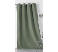 LINDER Rideau Outdoor déperlant - tissé et Teint en France - Finition Oeillets Canon de Fusil antioxydant - Coloris Vert Kaki - Dimensions 135x240cm - 100% Polyester - Collection Toile EXTÉRIEURE