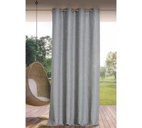 LINDER Rideau Outdoor déperlant - tissé et Teint en France - Finition Oeillets Canon de Fusil antioxydant - Coloris Gris Basalte - Dimensions 140x265cm - 100% Polypropylène - Collection Rooftop