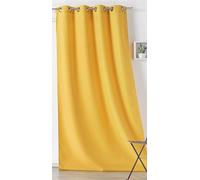 LINDER Rideau Outdoor déperlant - tissé et Teint en France - Finition Oeillets Canon de Fusil antioxydant - Coloris Jaune - Dimensions 135x240cm - 100% Polyester - Collection Toile EXTÉRIEURE