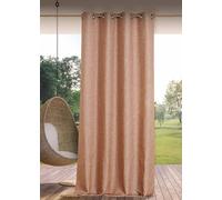 LINDER Rideau Outdoor déperlant - tissé et Teint en France - Finition Oeillets Canon de Fusil antioxydant - Coloris Rose Quartz Chiné - Dimensions 140x265cm - 100% Polypropylène - Collection Rooftop