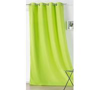 LINDER Rideau Outdoor déperlant - tissé et Teint en France - Finition Oeillets Canon de Fusil antioxydant - Coloris Vert Anis - Dimensions 135x240cm - 100% Polyester - Collection Toile EXTÉRIEURE