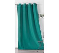 LINDER Rideau Outdoor déperlant - tissé et Teint en France - Finition Oeillets Canon de Fusil antioxydant - Coloris Vert Paon - Dimensions 135x240cm - 100% Polyester - Collection Toile EXTÉRIEURE